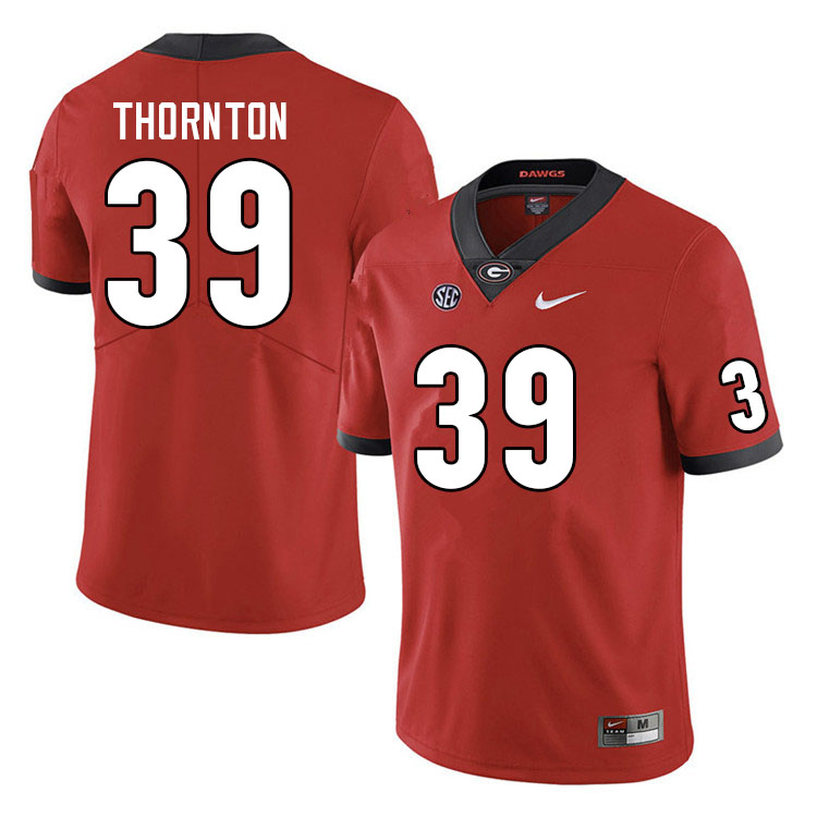 Georgia Bulldogs #39 Miles Thornton College Football Jerseys Sale-Red